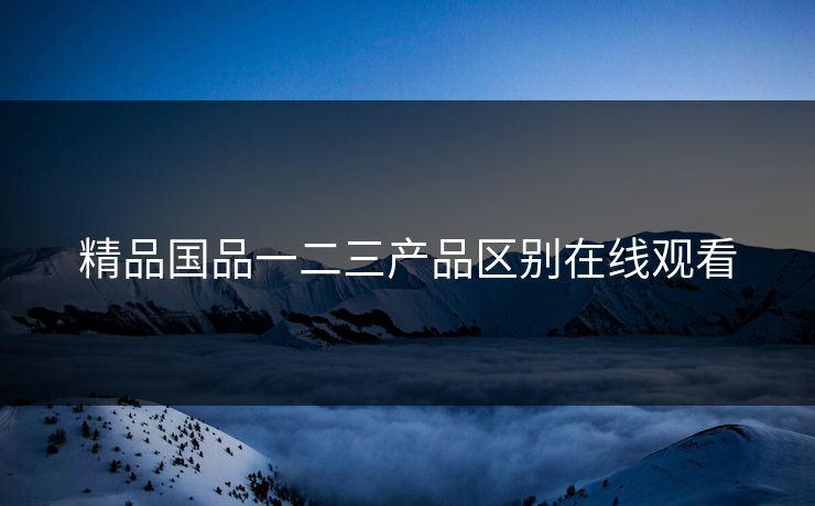 精品国品一二三产品区别在线观看