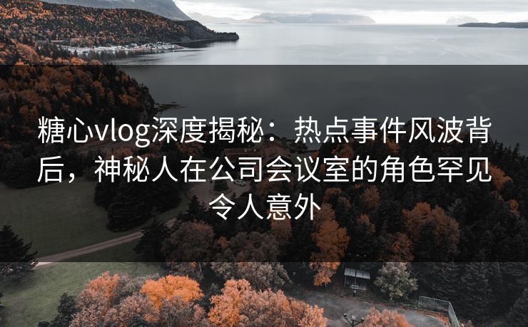 糖心vlog深度揭秘:热点事件风波背后,神秘人在公司会议室的角色罕见令人意外 糖心vlog深度揭秘:热点事件风波背后,神秘人在公司会议室的角色罕见令人意外